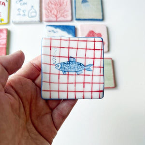 Handmade ceramic tiles onto furniture - Ladies Only